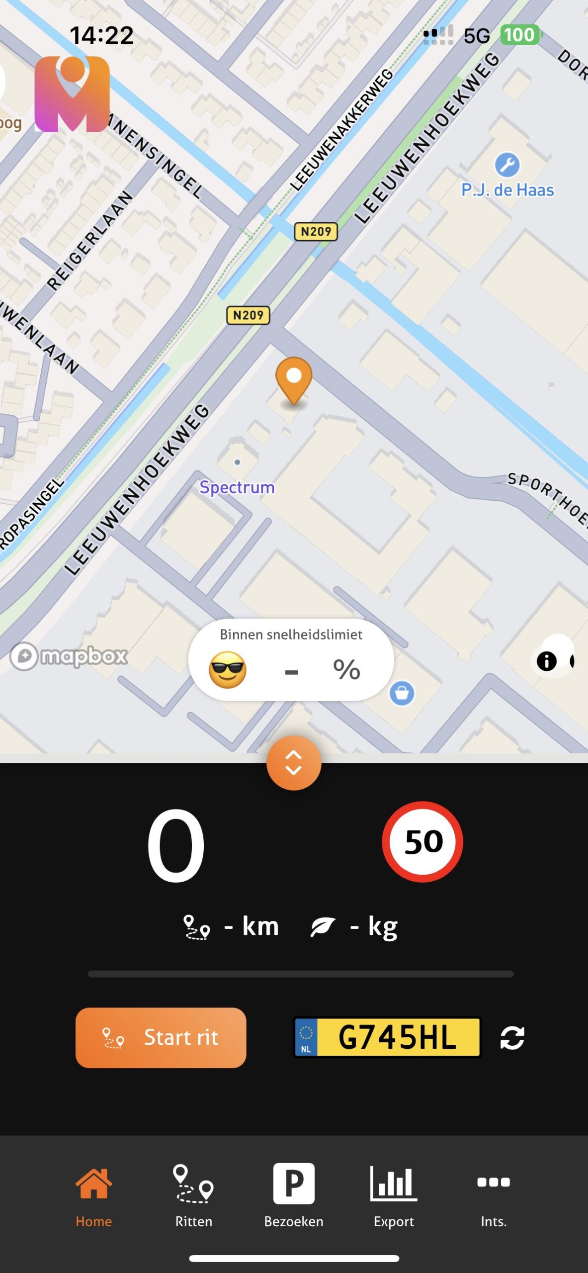 Automatische kilometerregistratie app
